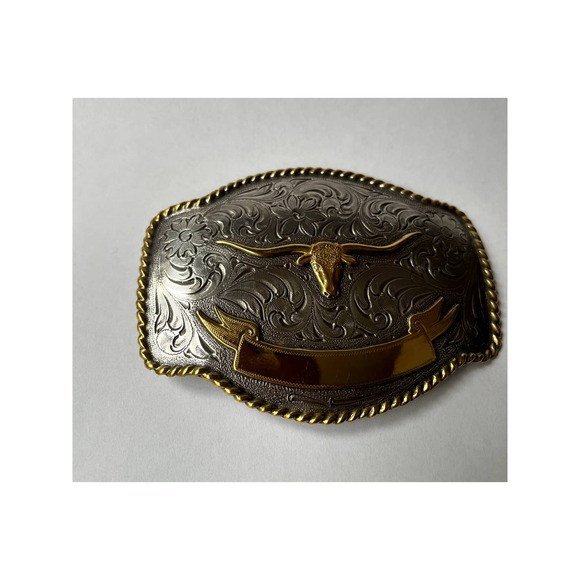 Nocona Belt Co Longhorn Western Belt Buckle - Picture 3 of 9